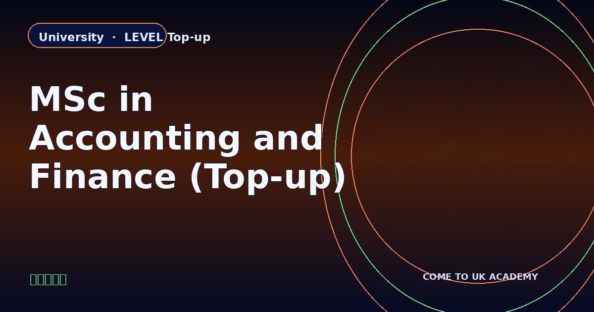 MSc in Accounting and Finance (Top-up) course illustration