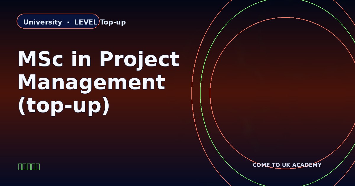 MSc in Project Management (top-up) course illustration